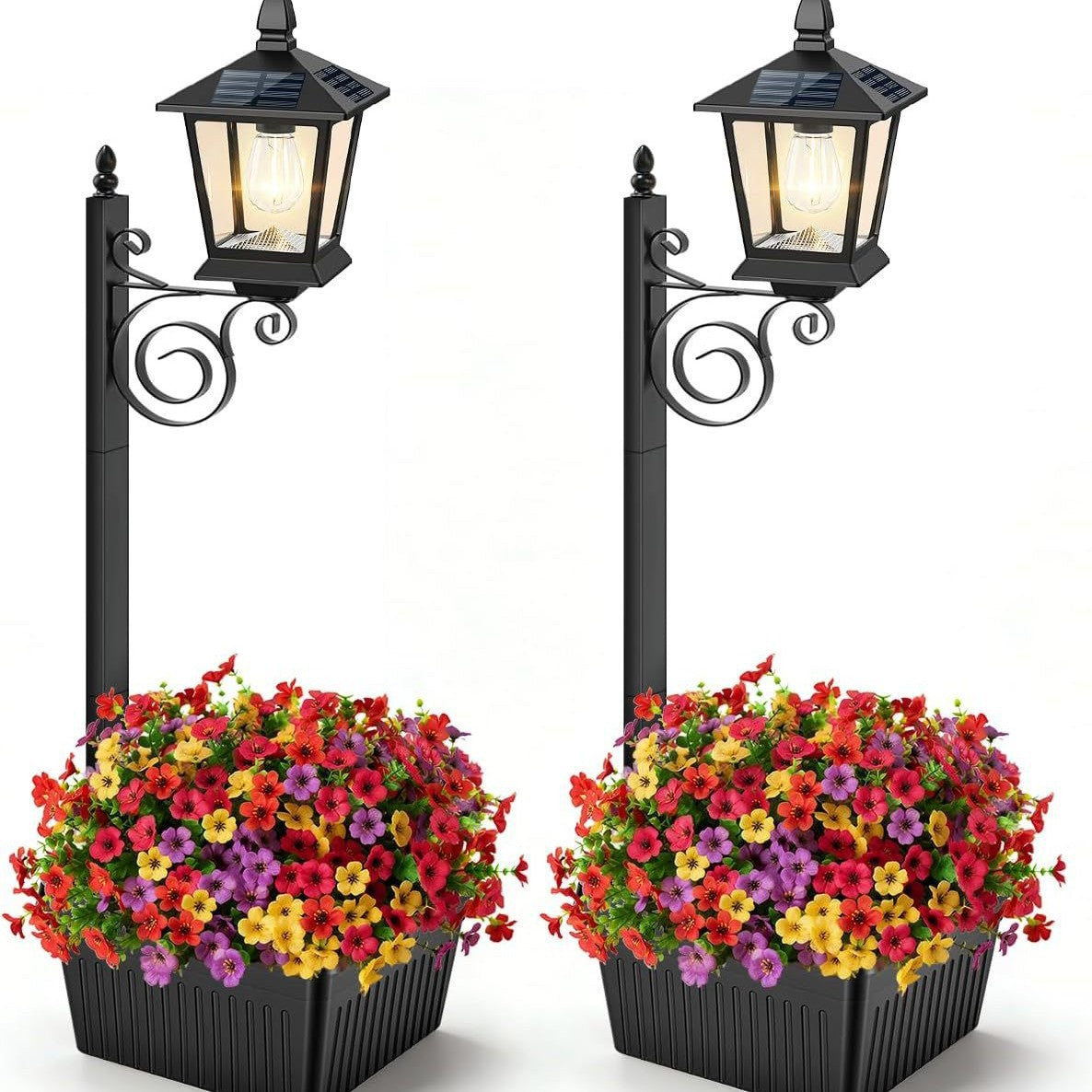 Solar Powered Flower Pot Floor Lamp