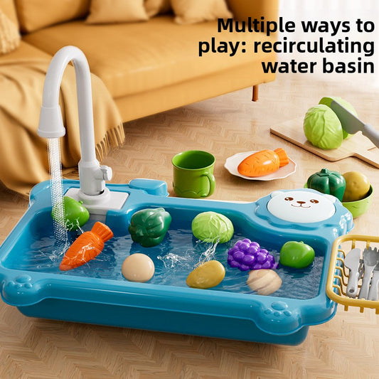Childrens Electric Dishwashing Play Set