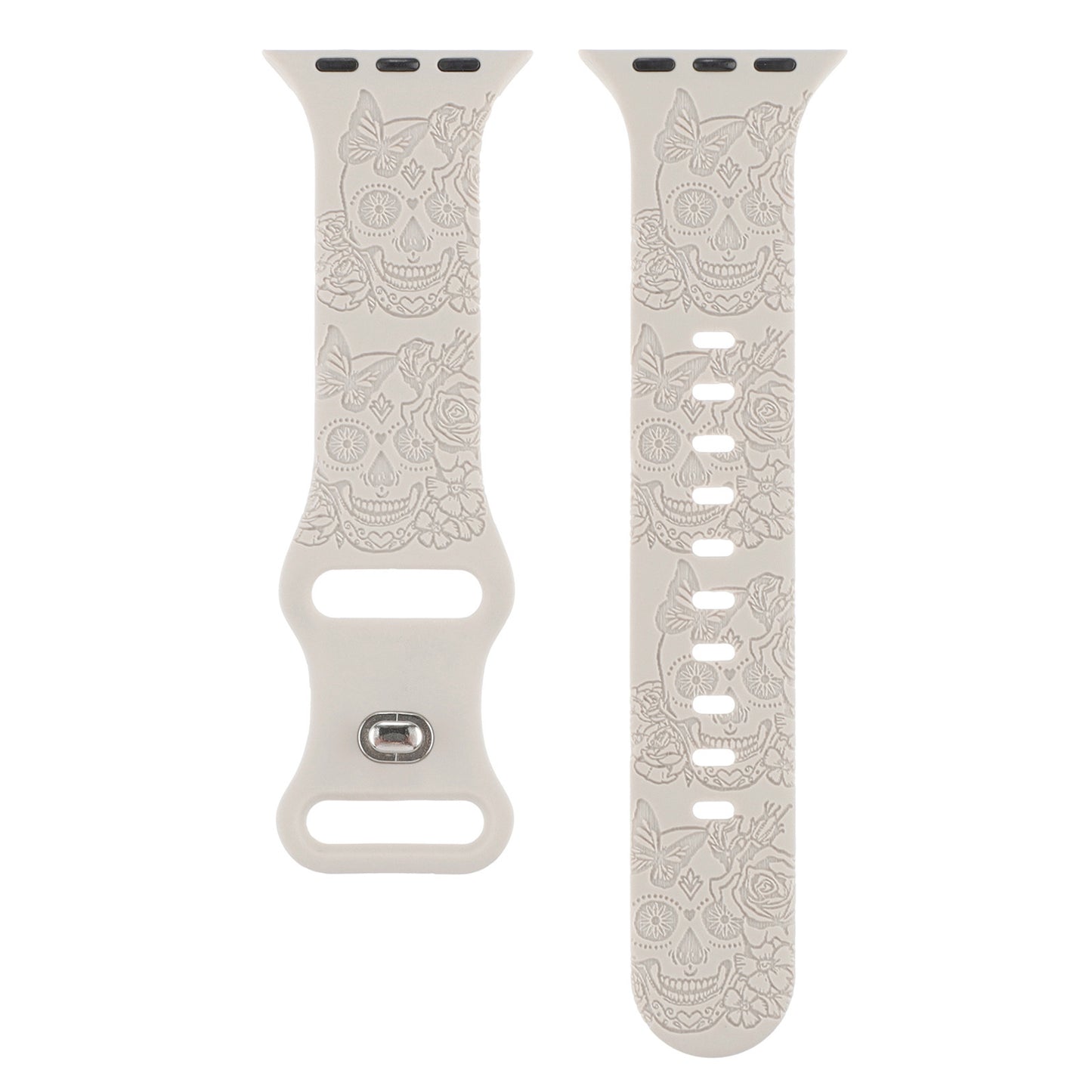 Silicone Strap for Apple Watch with Skull Design