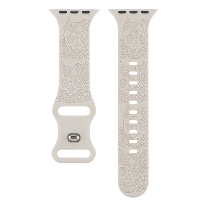 Silicone Strap for Apple Watch with Skull Design
