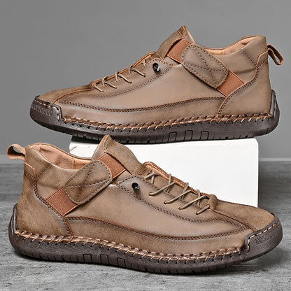 Mens Leather Mid Top Casual Boots