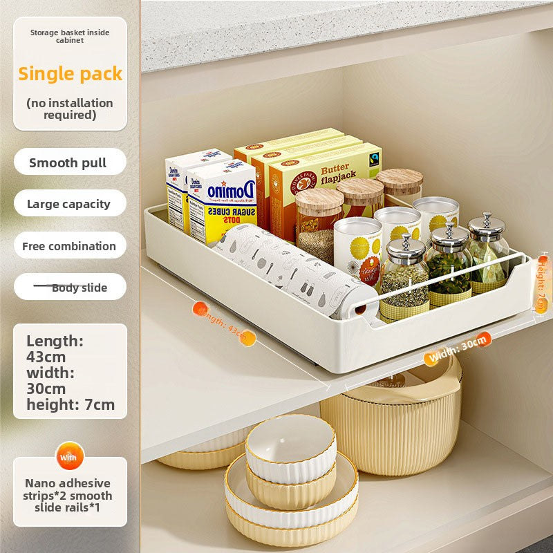 Pull-out Kitchen Cabinet Storage Drawer Organizer