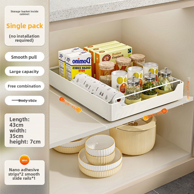 Pull-out Kitchen Cabinet Storage Drawer Organizer