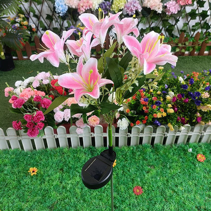 Solar Powered LED Lily Flower Garden Lights