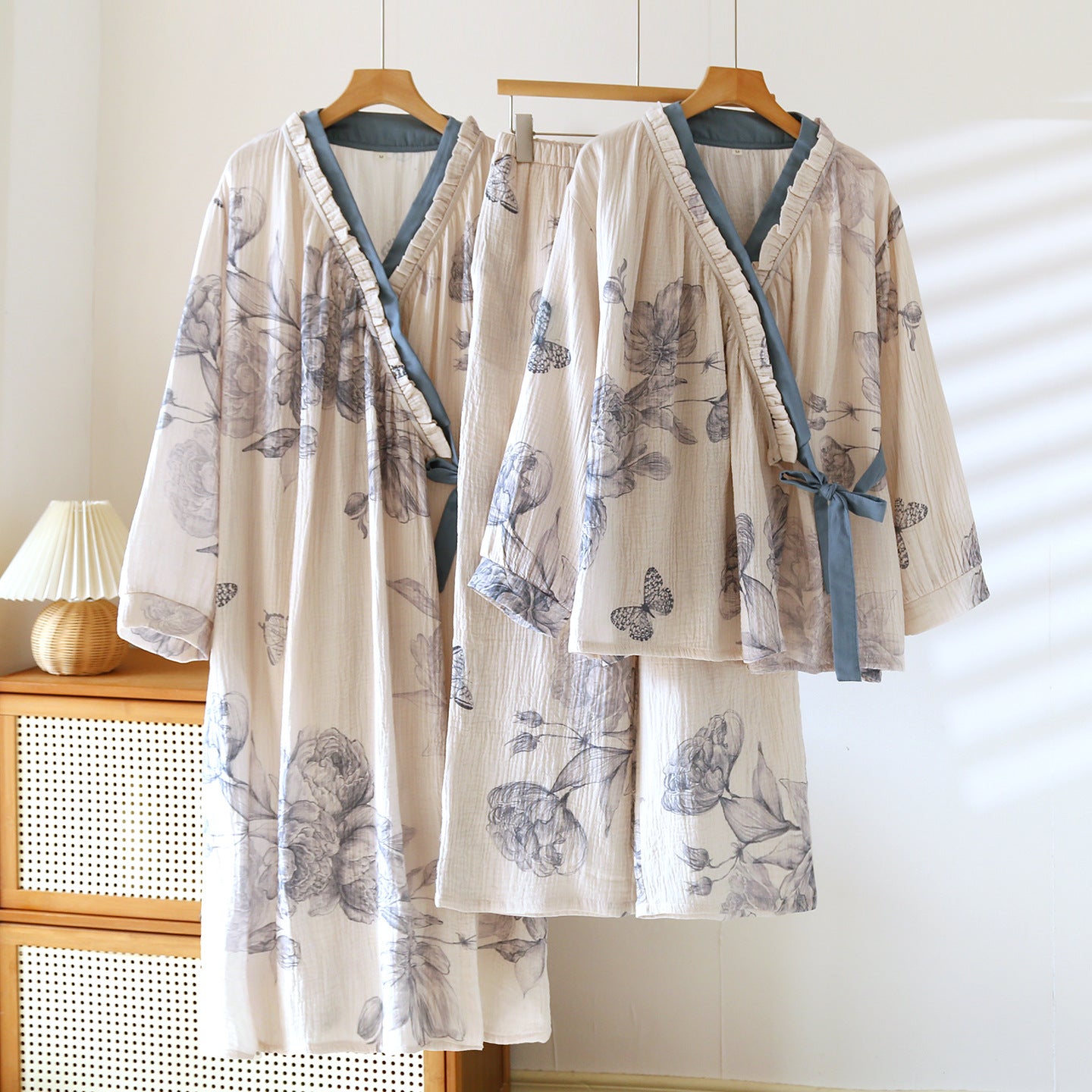Cotton Kimono Pajama Set Lounge Wear