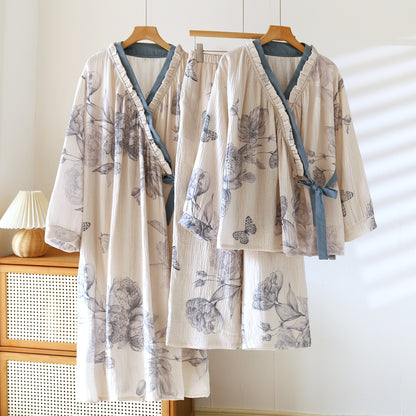 Cotton Kimono Pajama Set Lounge Wear