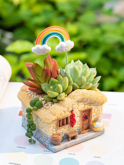 Retro-style nostalgic resin planter