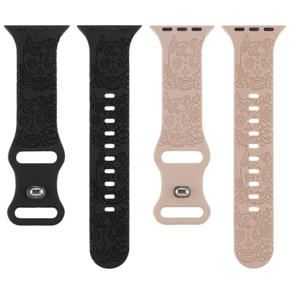 Silicone Strap for Apple Watch with Skull Design