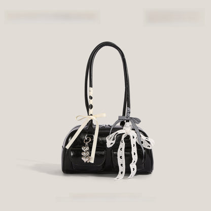 Tote Bag with Silk Scarf Pendant