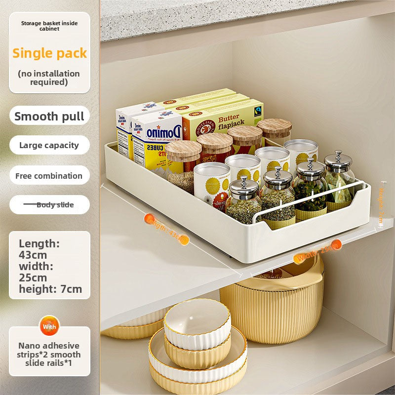 Pull-out Kitchen Cabinet Storage Drawer Organizer