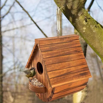 Creative Burnt Color Wooden Bird Nest House