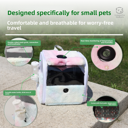 Transparent Pet Travel Backpack with Thermometer