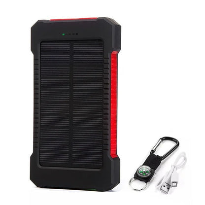 Solar Charger Power Bank with Compass and Carabiner