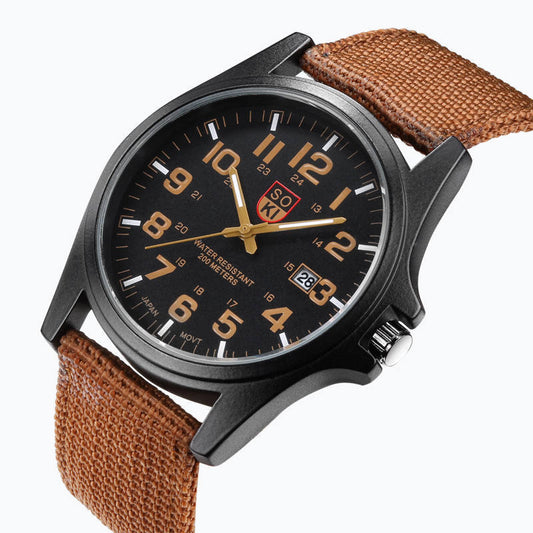 Military Style Quartz Watch with Nylon Strap