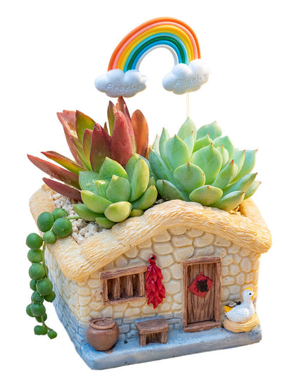 Retro-style nostalgic resin planter