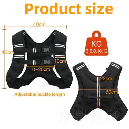 Adjustable Reflective Weight Vest for Fitness Training