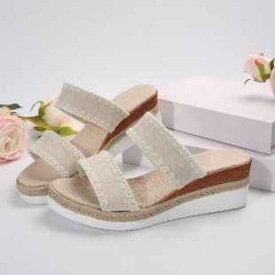 Women Wedge Heel Hemp Rope Sandals