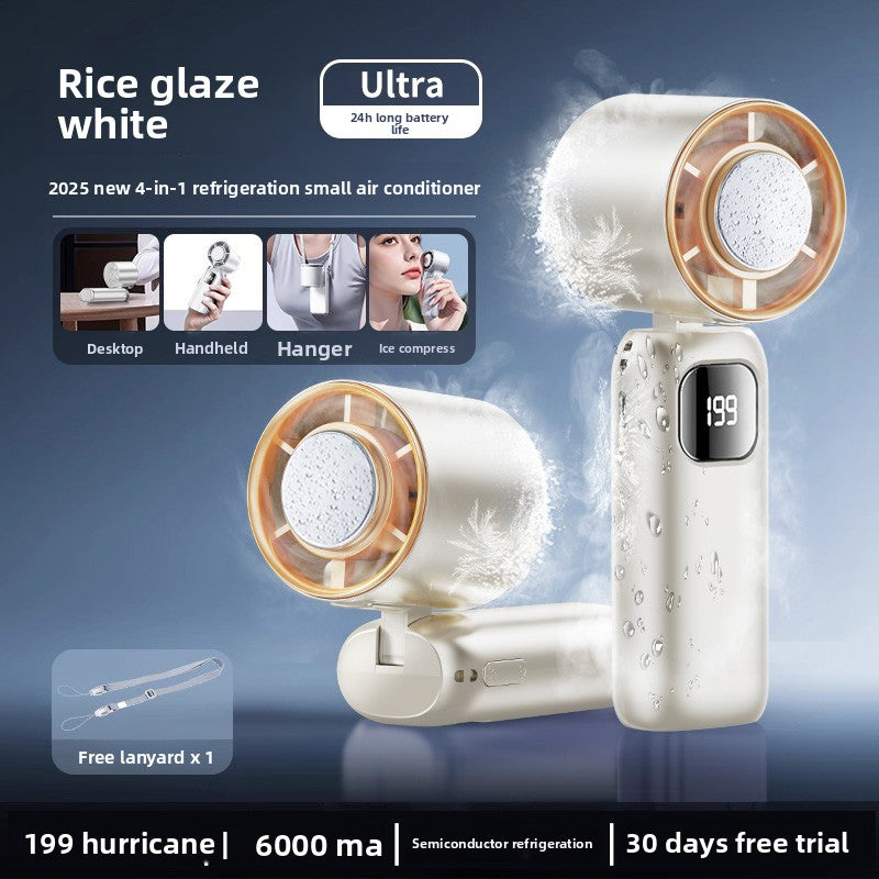 Handheld Mini Fan with Semiconductor Cooling and LED Display