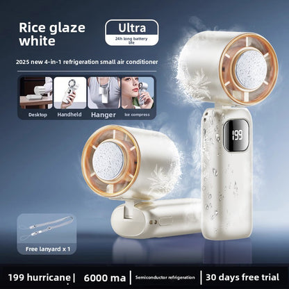 Handheld Mini Fan with Semiconductor Cooling and LED Display