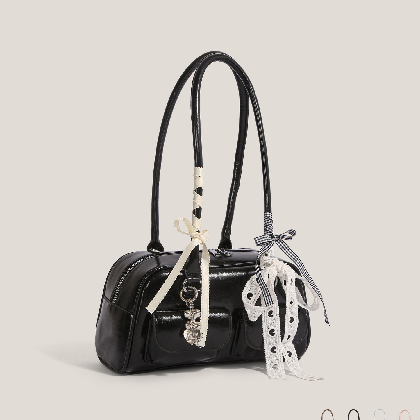 Tote Bag with Silk Scarf Pendant
