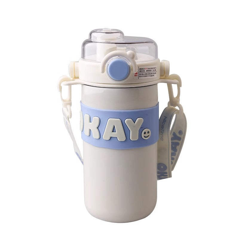 Personalized Alphabet Insulated Water Cup with Straw