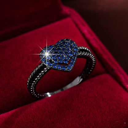 Heart Shaped Zircon Embedded Fashion Ring