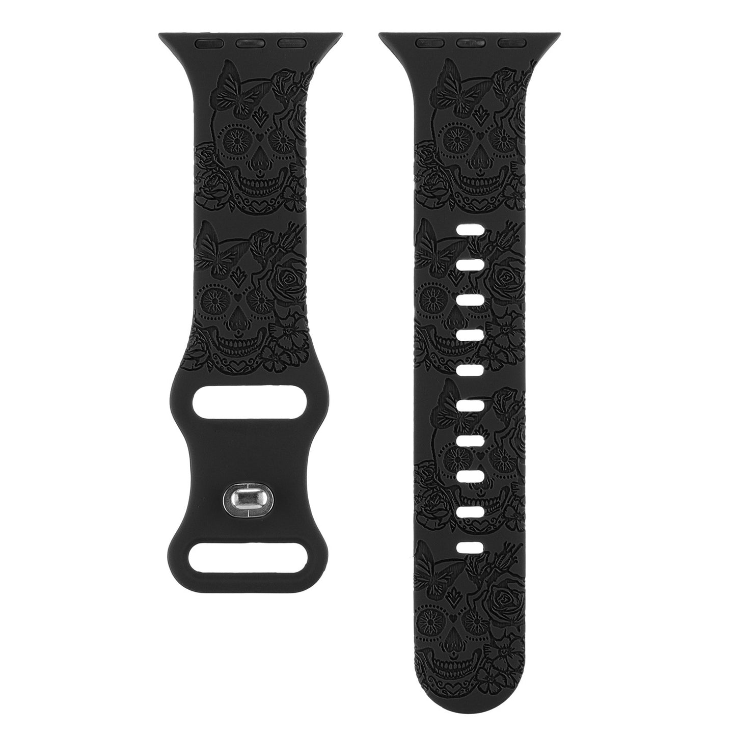 Silicone Strap for Apple Watch with Skull Design