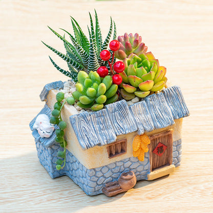 Retro-style nostalgic resin planter