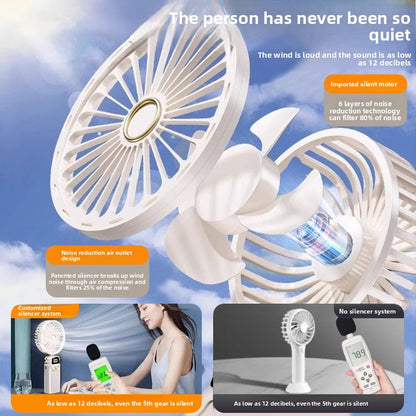 Portable USB Desktop Fan with Neck Strap