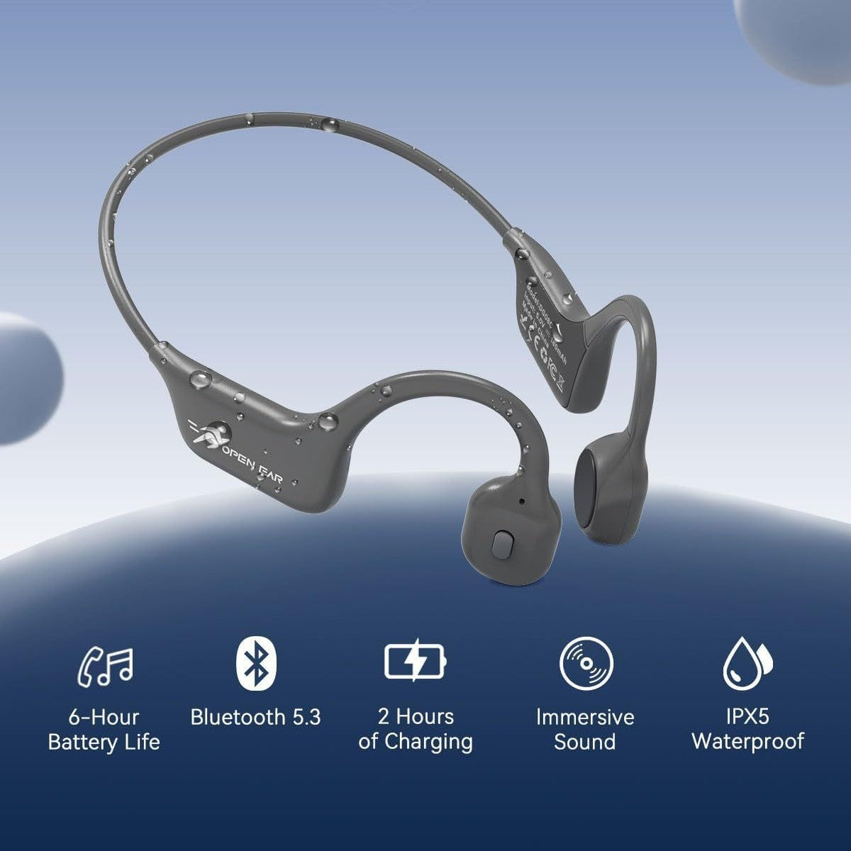 Wireless Bone Conduction Bluetooth Earphones Sport Headphones