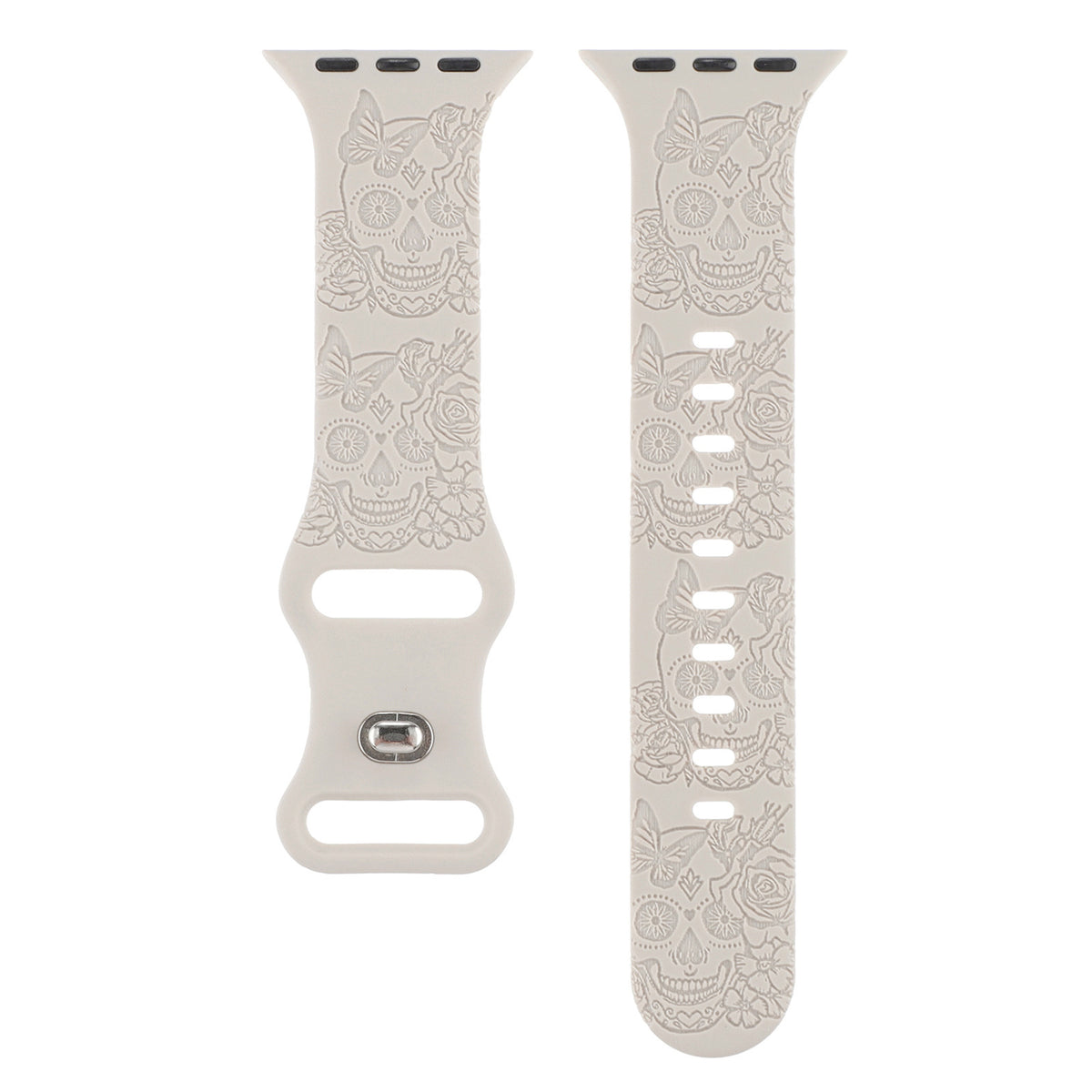 Silicone Strap for Apple Watch with Skull Design