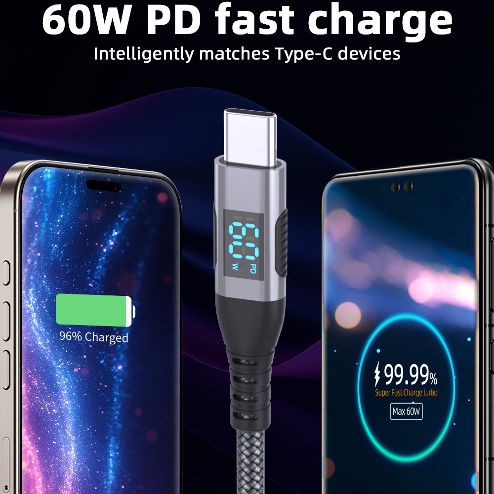 Digital Display Type-C Fast Charging Cable