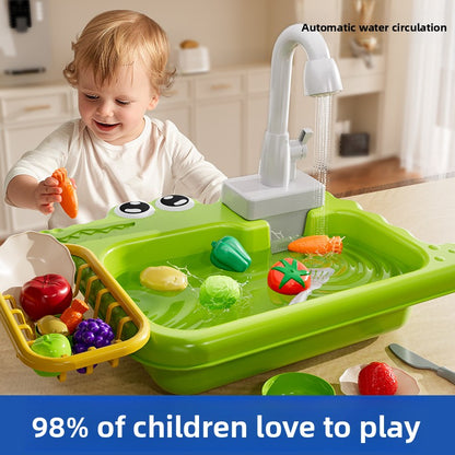 Childrens Electric Dishwashing Play Set
