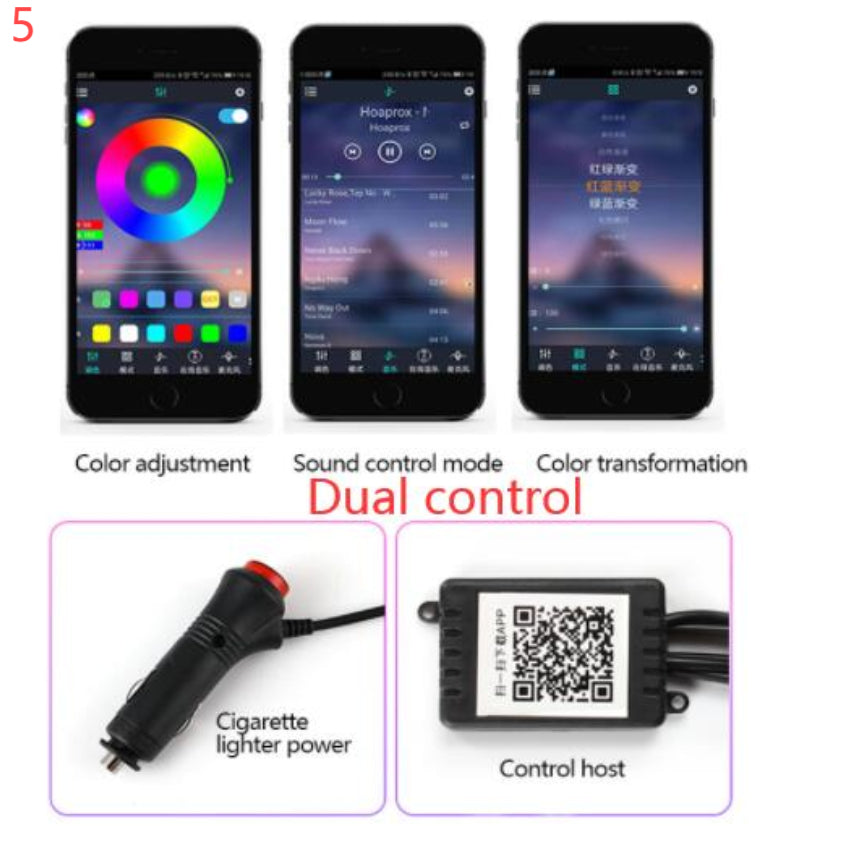 Car Fiber Optic Ambient Light Modified Car Interior Cool Light APP Rhythm Light