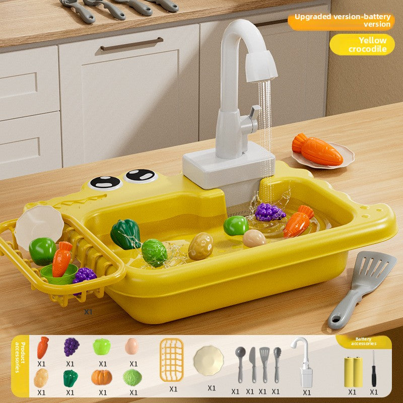 Childrens Electric Dishwashing Play Set