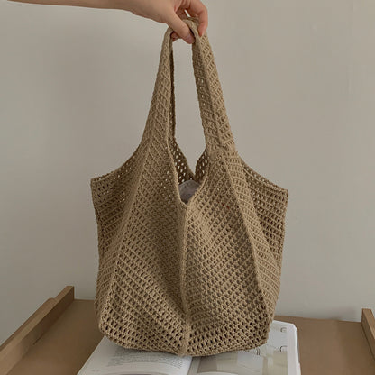 Vintage Crochet Woven Shoulder Bag