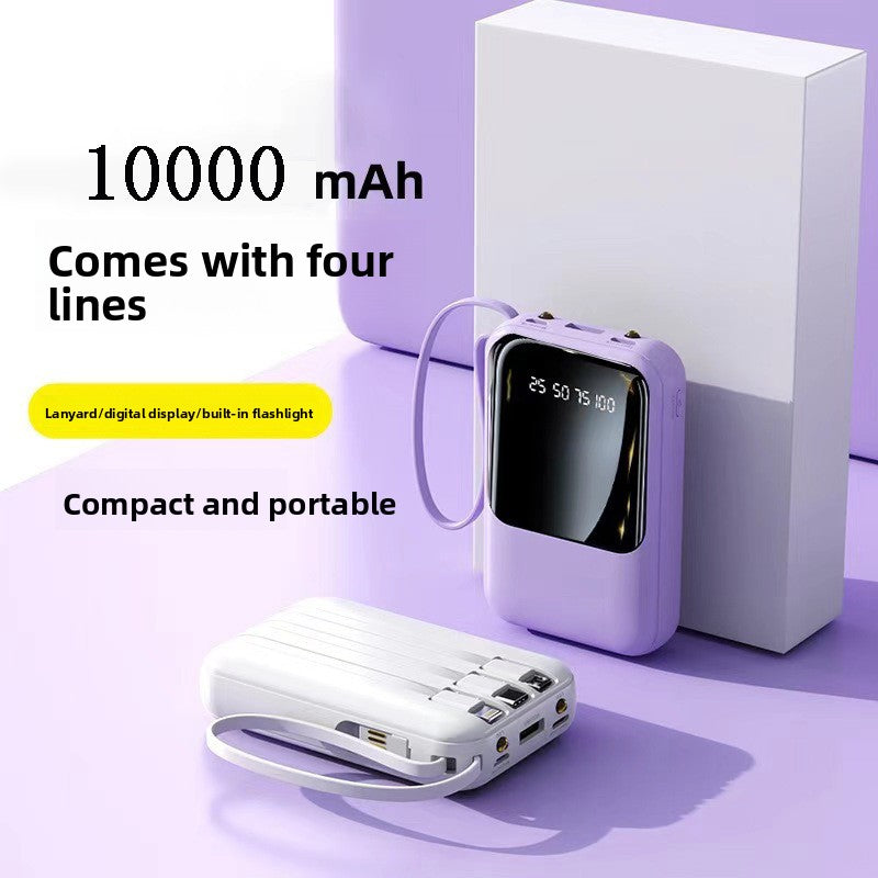 Portable Power Bank 20000mAh with Built-in Cable