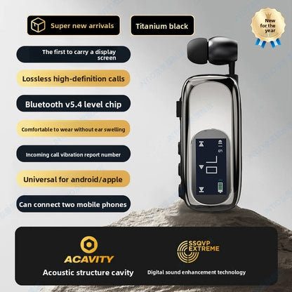 Clip-On Bluetooth Headset with Noise Cancellation