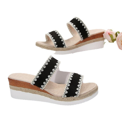 Women Wedge Heel Hemp Rope Sandals
