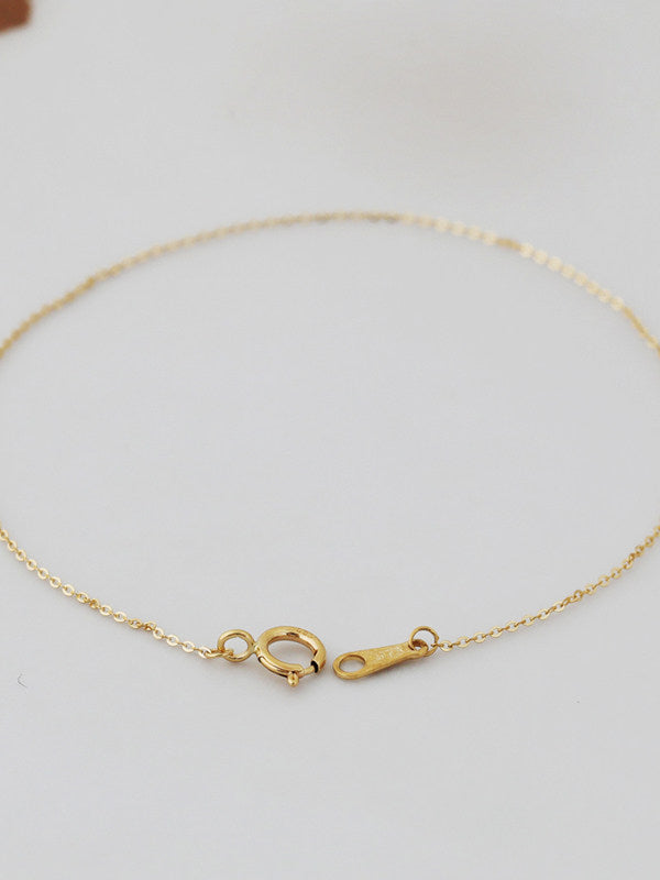 Mini 14K Gold O-Chain Bracelet for Women