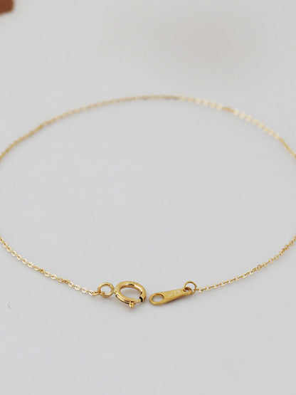 Mini 14K Gold O-Chain Bracelet for Women