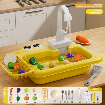 Childrens Electric Dishwashing Play Set