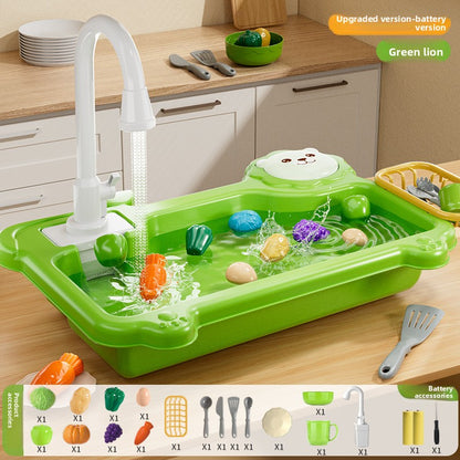 Childrens Electric Dishwashing Play Set