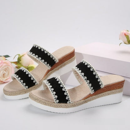 Women Wedge Heel Hemp Rope Sandals