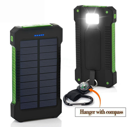 Solar Charger Power Bank with Compass and Carabiner