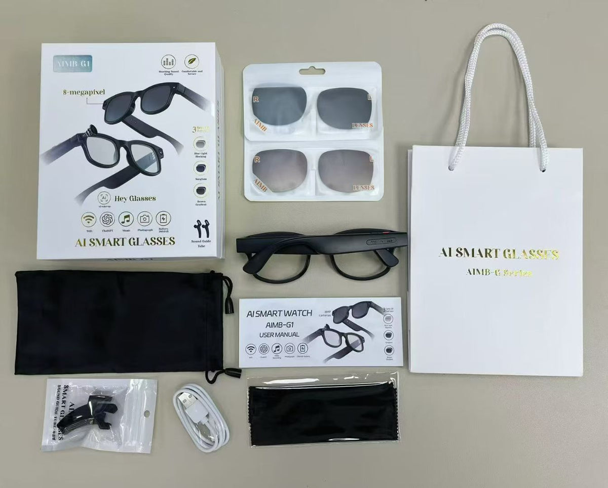 Smart Glasses with AI Assistant Bluetooth Camera