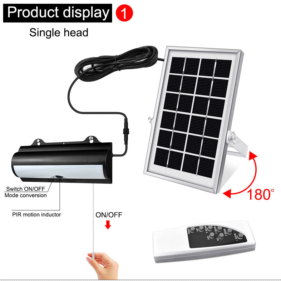 Solar Powered Outdoor Wall Light with Remote Control