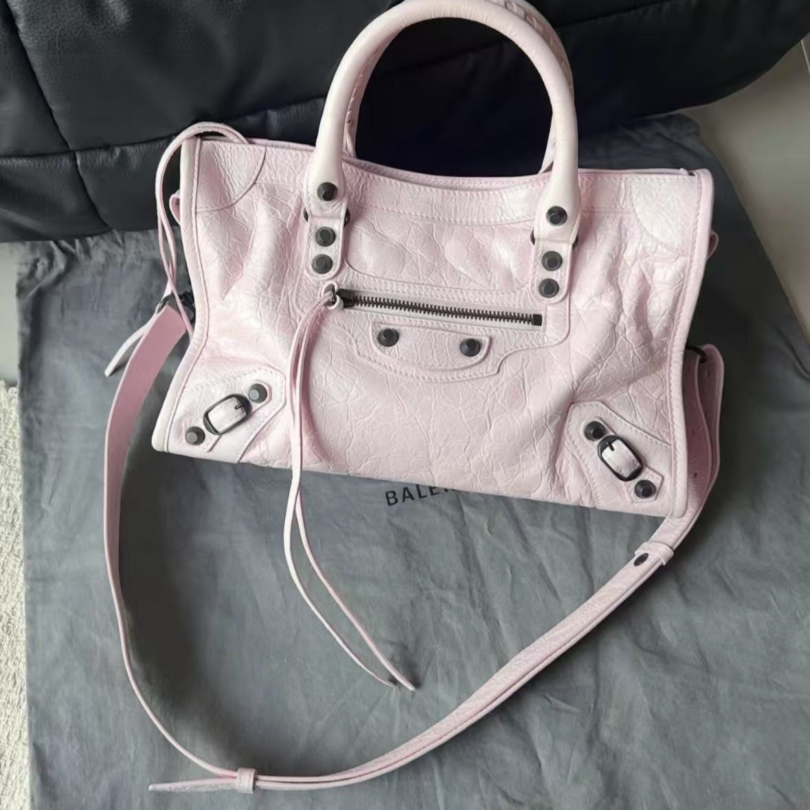 Studded Biker Shoulder Bag Large Capacity Pillow Bag