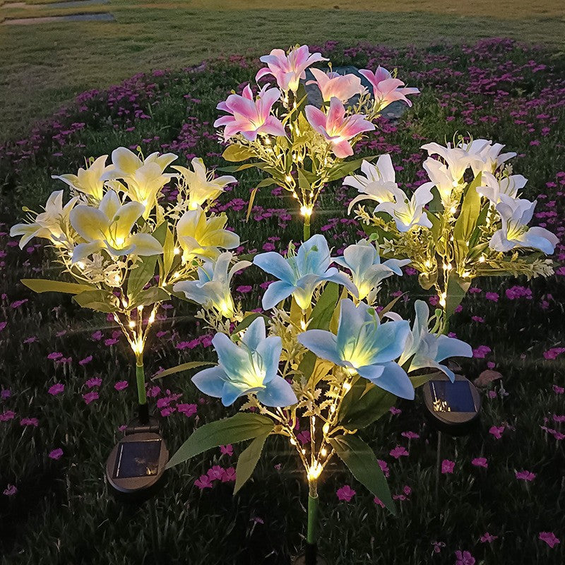 Solar Powered LED Lily Flower Garden Lights