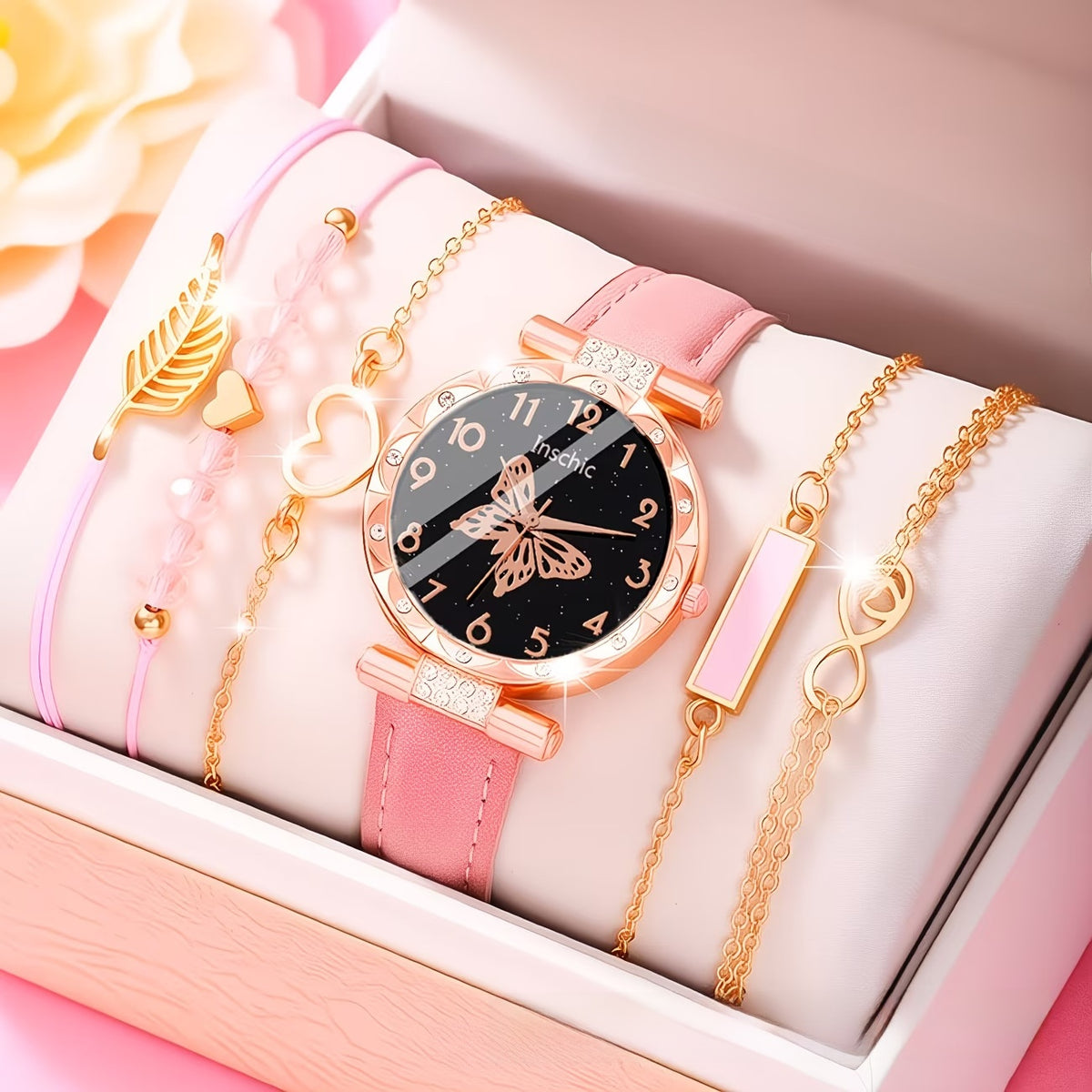 Rose Gold Diamond Accent Quartz Watch
